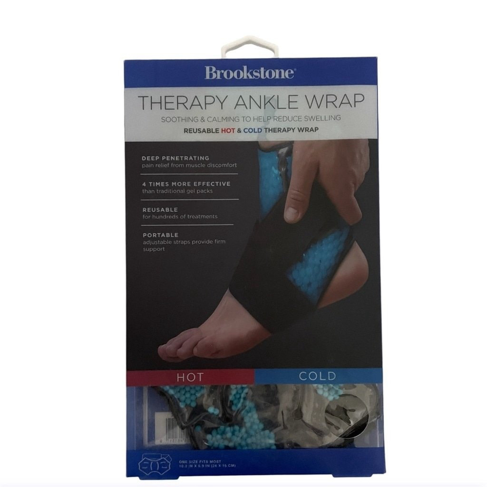 Brookstone Therapy Ankle Wrap • Hot & Cold • Reusable & Portable Gel Beads NEW - Picture 4 of 4